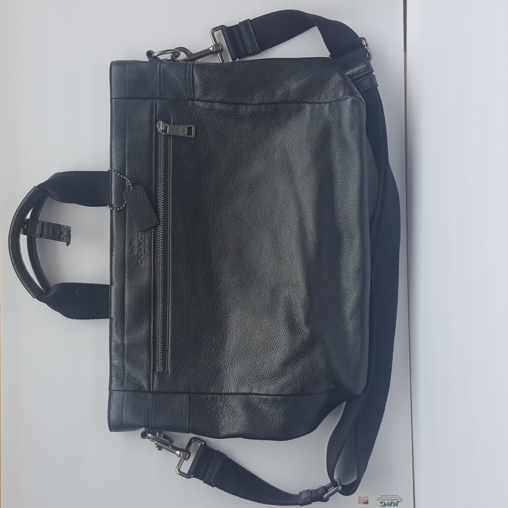 Coach Black Leather Laptop Tote